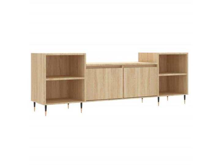Roanoer TV-Schrank Sonoma-Eiche 160x35x55 cm Lowboard Eleganter Phonoschrank in Sonoma-Eiche Optik fürs Wohnzimmer mit 6 Fächern und Türen für ordentliche Aufbewahrung.