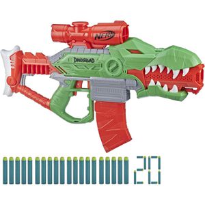 Nerf Blaster DinoSquad Rex-Rampage, elektrisch, 10-Dart Magazin, Zielfernrohr, 20 Darts