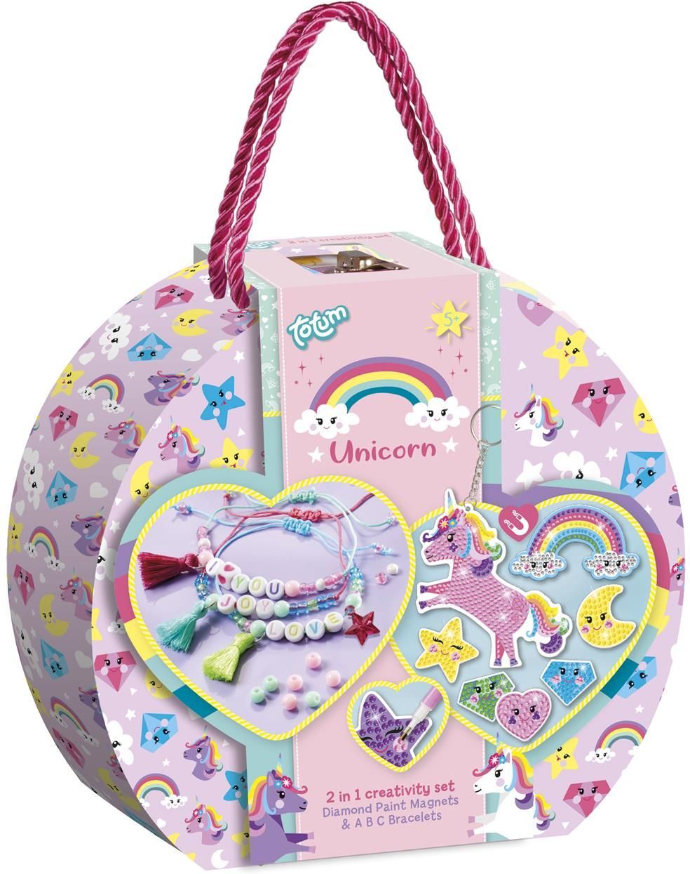 Totum: Unicorn - 2 In 1 Creativity Set (Diamond Paint Magnets & A B C