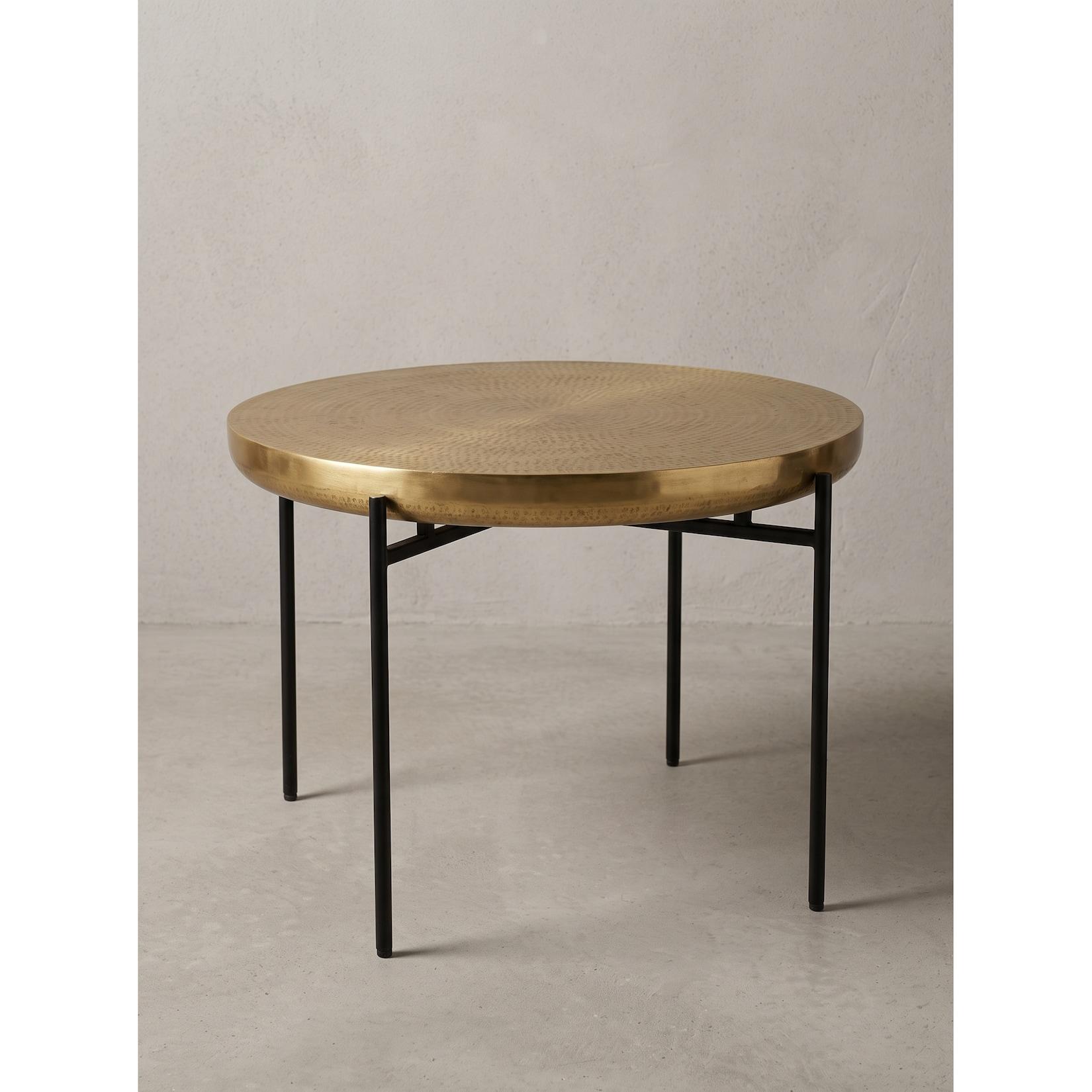 Couchtisch Aluminium Gold Ø 63x41 cm - BERNALDA Kadima Design