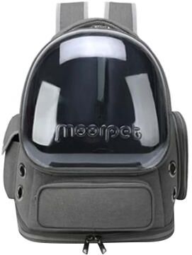 PetsAreLife Transparent Pet Cat Carrier Bag, Outdoor Travel Backpack For Cats & Small Dogs grey