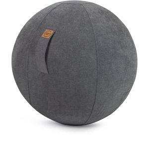 Sitting-Ball Sitzball ALFA, belastbar bis 100 kg, Ø 65 cm, anthrazitfarbener Stoffbezug in Veloursoptik