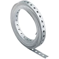 Montage-Lochband, Stahl, verzinkt , 17mm breit, 10m Rolle