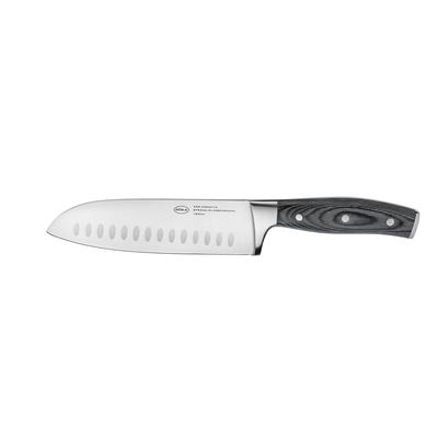 Santokumesser RÖSLE "WOLFGREY, 17,5 cm, Griff Pakka", silber (silberfarben), Klingenlänge 17,5cm, X50 CrMoV15 Klingenstahl, Kochmesser