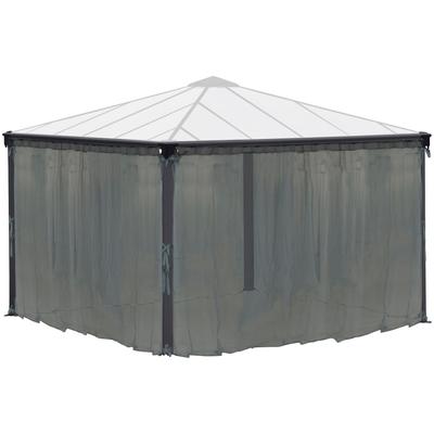 Pavillonseitenteil PALRAM - CANOPIA "Milano", grau, B:360cm, Polyester, Pavillonseitenteile, mit Moskitonetz