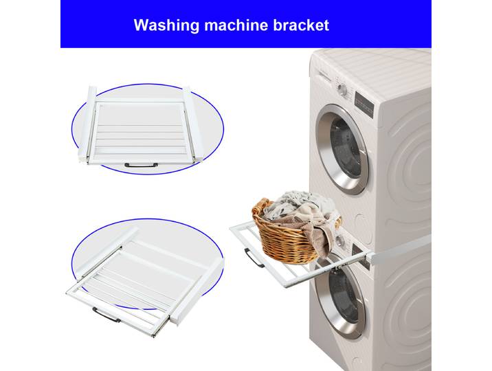 Kit d'empilage avec étagère coulissante pour lave-linge et sec