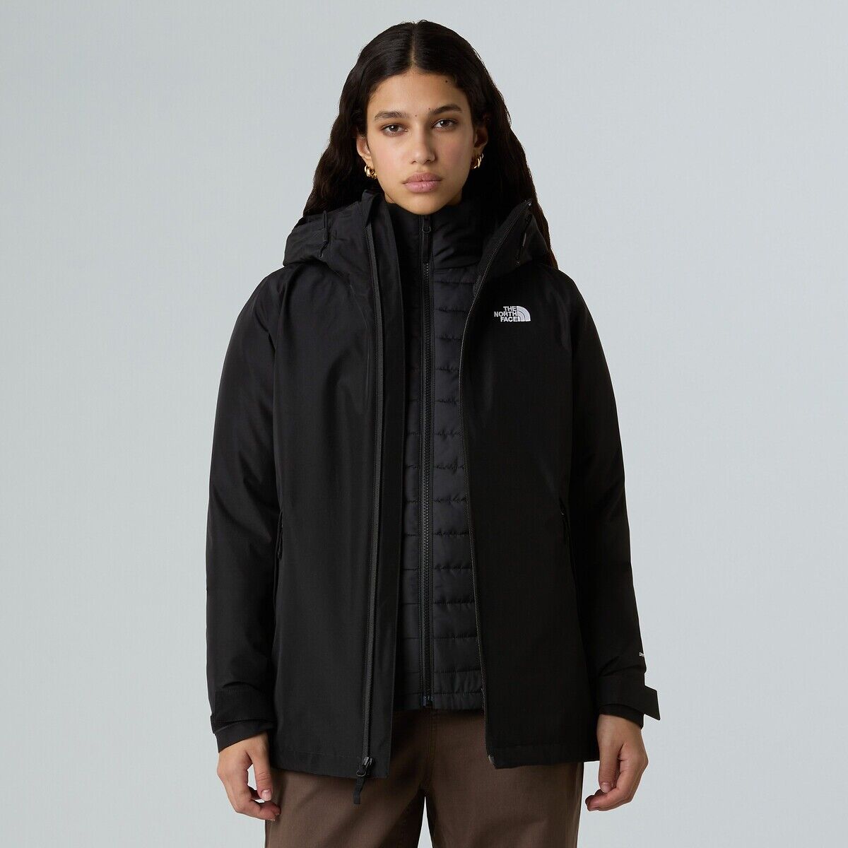 THE NORTH FACE Blouson court capuche fixe fermeture zippée, plein hiver