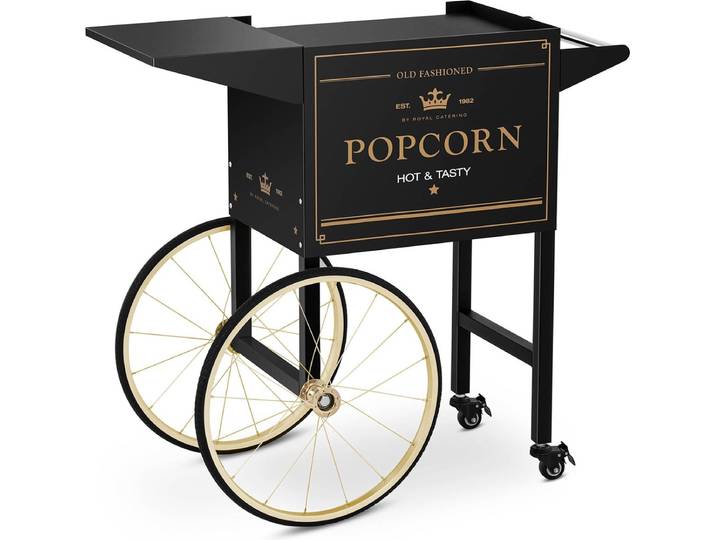 Popcornkar - zwart en goud - Royal Catering