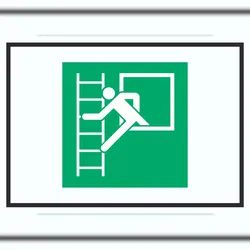 HB-Druck Notausstieg mit Fluchtleiter Symbol A6 (105x148mm) Schild