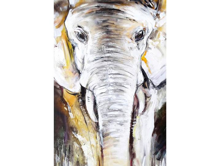 Monee Ölgemälde, Mehrfarbig, Tiere, rechteckig, 118x80 cm, Made in Europe, handgemalt, einfache und schnelle Anbringung, pflegefrei – nicht gießen oder besprühen, Bilder & Rahmen, Bilder, Ölbilder
