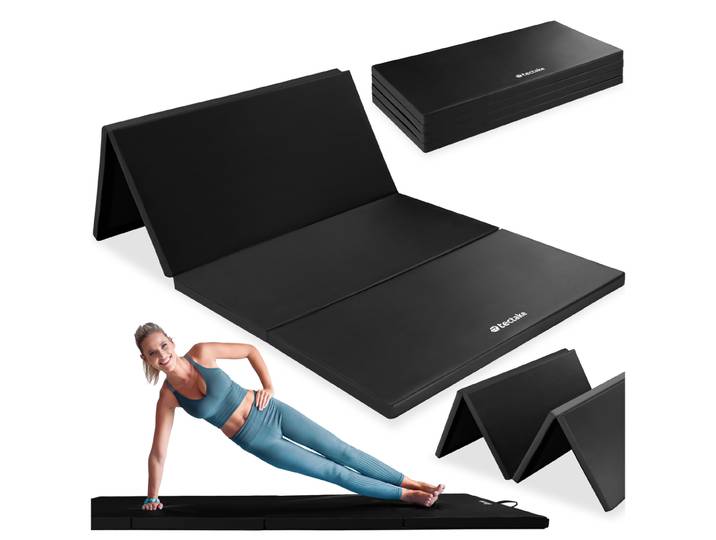 Gymnastikmatte klappbar und erweiterbar 240x120x5cm - schwarz