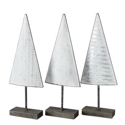 Dekoaufsteller Nauders Baum 3 sortiert Zink H.53 cm weiß Stückpreis