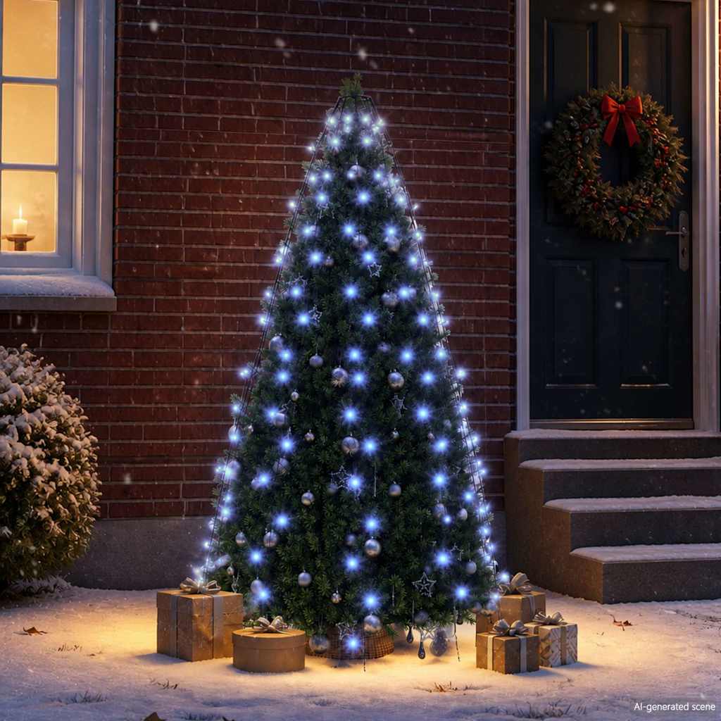 vidaXL Guirlande lumineuse d'arbre de Noël 180 LED Bleu 180 cm
