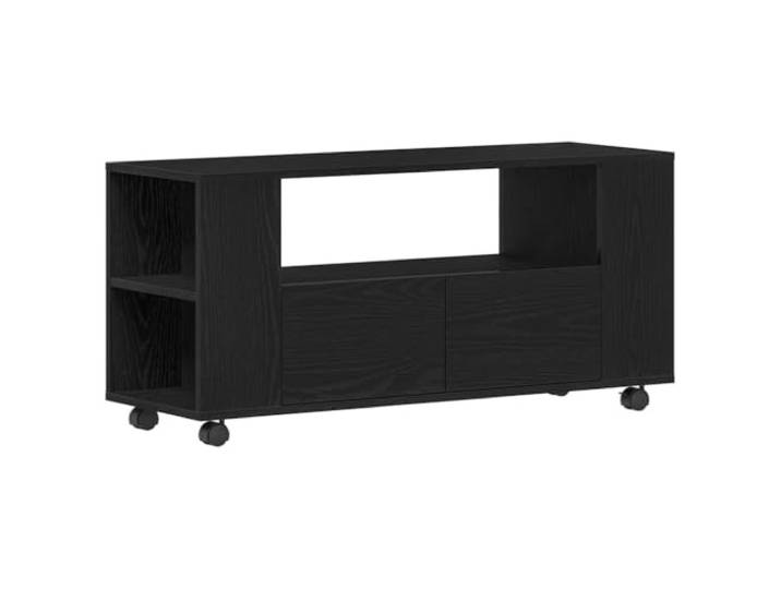 vidaXL TV-Schrank mit Rollen Schwarz Eichen-Optik 102x34,5x43cm