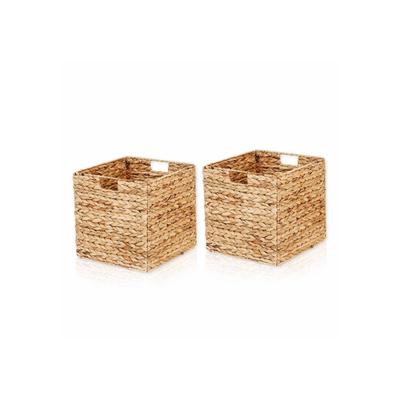 Aufbewahrungsbox LYCCE "Aufbewahrungskorb Aufbewahrungskorb Wasserhyazinthe", braun (natur), B:33cm H:33cm T:33cm, Aufbewahrungsboxen, Aufbewahrungsbox