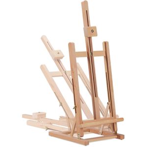 Relaxdays Staffelei 10038447 Tisch-Staffelei, H-Fuß, Höhe gesamt 98 cm, Bildhöhe bis 57 cm