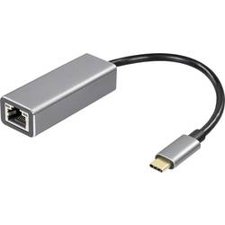Maxtrack USB-C® / RJ45-Kupplung Netzwerk Adapter [1x USB-C® Stecker - 1x RJ45-Buchse] 10 cm Schwarz, Silber (matt) C545L