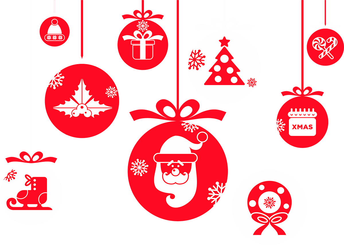 Ambiance-sticker Sticker Noël les boules de Noël et ses décorations