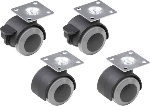Metafranc WU0804300 Doppelrollen Rad-Durchmesser: 40mm Tragfähigkeit (max.): 20kg 4St.