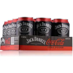 Jack Daniel's Old No. 7 Tennessee Whiskey & Coca Cola Zero Sugar Dose 10% Vol. 12x0,33l