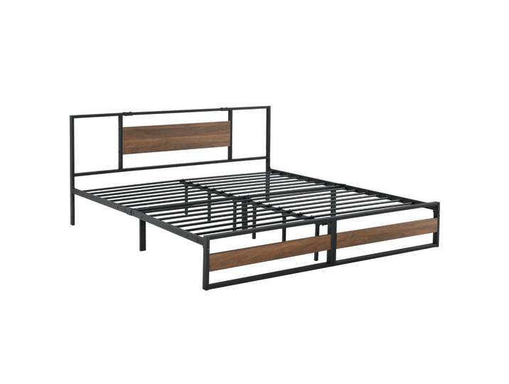 [en.casa] Metallbett Villach, Schwarz, Metall, 180x200 cm, Schlafzimmer, Bett, Metallbetten
