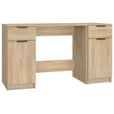 Helloshop26 - Schreibtisch Arbeitsplatz Computermöbel Arbeitszimmer mit Beistellschrank Sonoma-Eiche-Holzwerkstoff braun 02_0023394