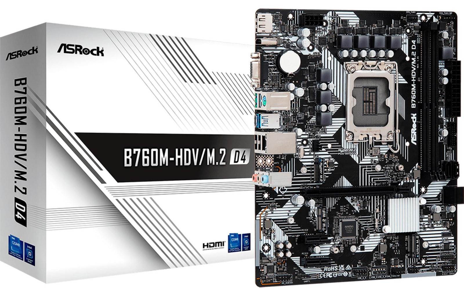Asrock B760M-HDV/M.2 D4 Intel B760 LGA 1700 micro ATX moederbord
