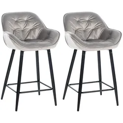 CLP 2er Set Barhocker Gibson Samt   Farbe: grau, Material: Samt
