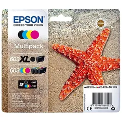 Epson, Druckerpatrone, 603 Multipack - 4er-Pack - Schwarz, Gelb, Cyan, Magenta (BK, C, M, Y)