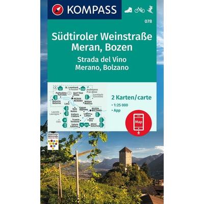 KOMPASS Wanderkarten-Set 078 Südtiroler Weinstraße, Meran, Bozen / Strada del Vino, Merano, Bolzano (2 Karten) 1:25.000, Sonstige von , KOMPASS