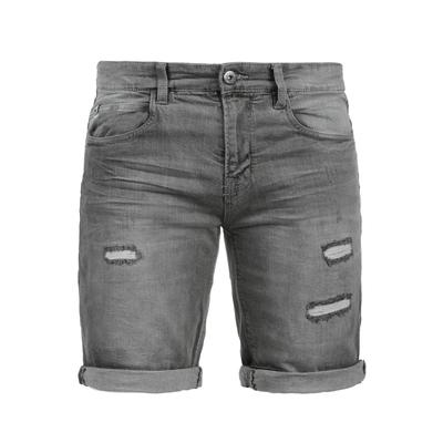 Jeansshorts INDICODE "Jeansshorts IDHallow", Herren, Gr. M, N-Gr, grau (light grau), Obermaterial: 98% Baumwolle CO. 2% Elasthan EL., Jeans Jeansshorts