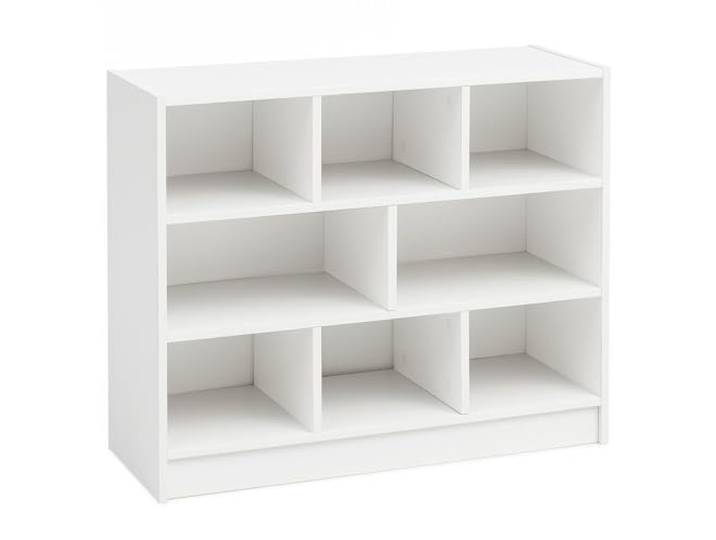 WOHNLING Bücherregal 80x29,5x68,5 cm Weiß, Standregal Flurregal schmal kratzfest und wasserabweisend, Dekoregal aus Holz, Regal für Wohnzimmer, Flur und Kinderzimmer