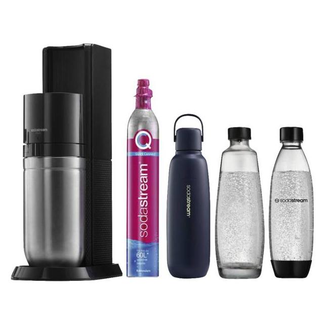 SodaStream DUO Wassersprudler Titan + Doppelwandige Metallfl. (Sodastream)