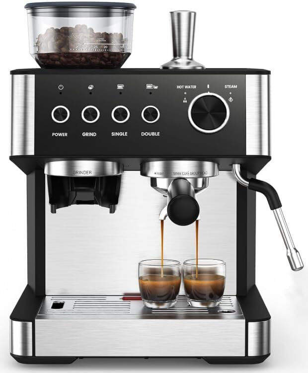 idealhouse Stovetop Espresso Maker Espresso Machine Espresso Maker with Frother Black