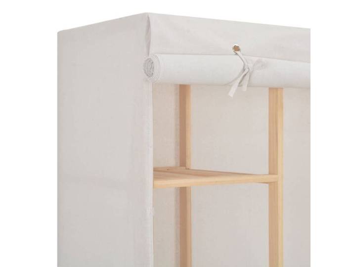 Garde-robe contemporaine - VIDAXL - Blanc - 135x40x170 cm - Tissu et bois - Fixation murale incluse - Personnalisable