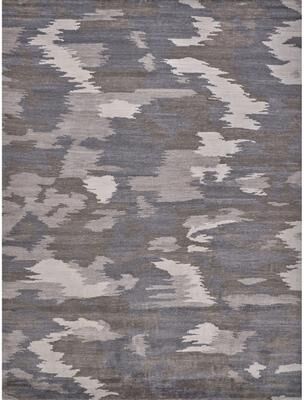EXQUISITE RUGS Bamboo Silk Hand-knotted Silver/Grey Area Rug.
