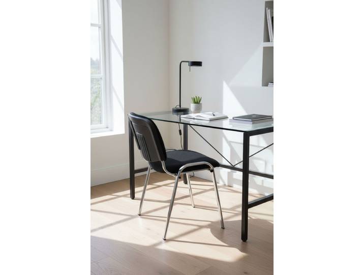 4er Set Chrome Ofis Stühle - Schwarz