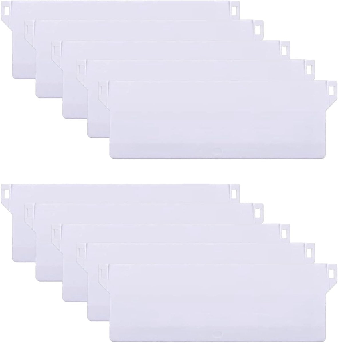 Set van 10 witte vervangende lamellen voor verticale lamellengordijnen, 127 mm