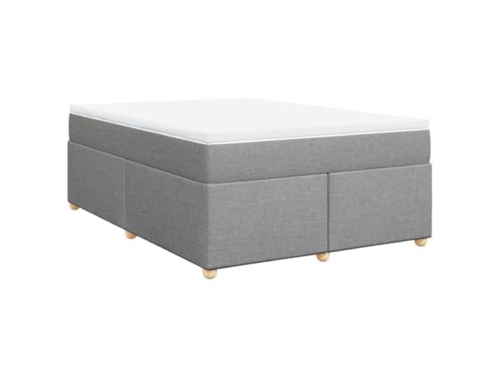 Makastle Boxspringbett mit Matratze Hellgrau 140x200 cm Taschenfederkernmatratze
