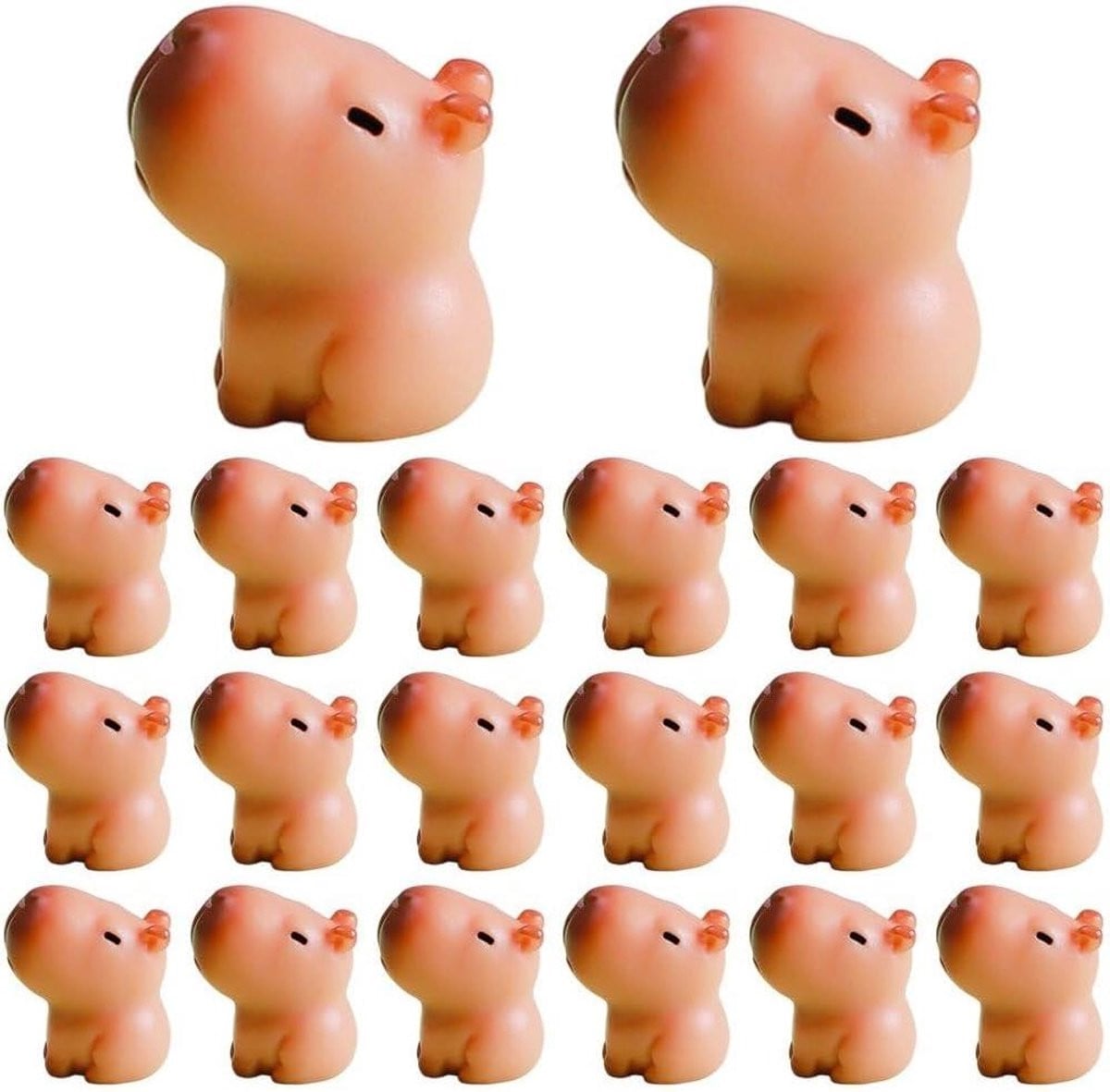 Mini Capybara Figuren - Bruin - Decoratieve Beeldjes - 19 x 23 cm