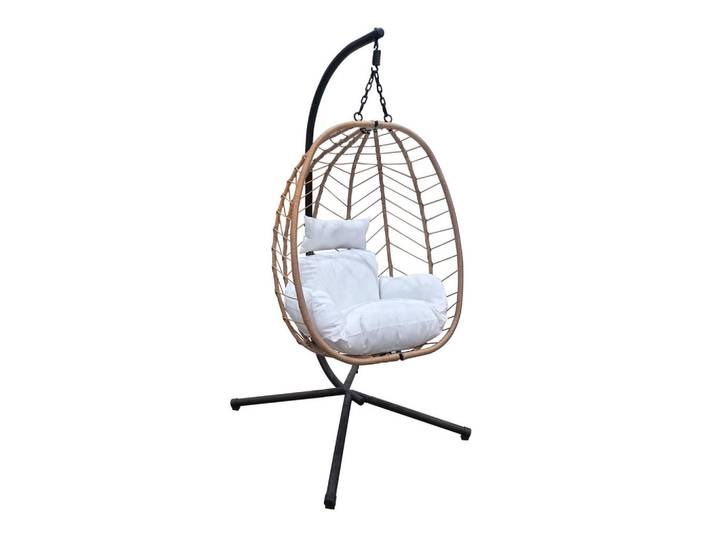 Svita Hängesessel Shelly Natur, Braun, Kunststoff, 95x195x95 cm, Gartenmöbel, Gartenschaukeln, Hängesessel