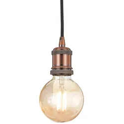 Ideal Lux Retro-Pendelleuchte FRIDA, E27max. 60W, Kupfer antik / Schwarz IDEA-122106