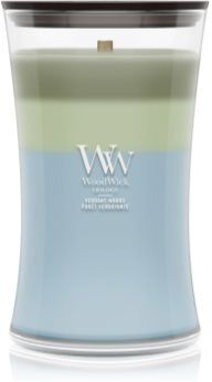 Woodwick Trilogy Verdant Woods vela perfumada com pavio de madeira 610 g. Trilogy Verdant Woods