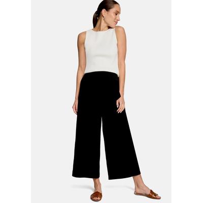 Culotte ZERO "Damen mit weitem Bein", Damen, Gr. 36, Normalgrößen, schwarz (schwarz beauty), Obermaterial: 100% Polyester, figurbetont 7/8-Länge, Hosen Culotte, Schnallen