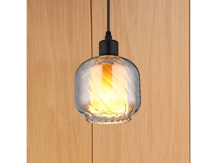 Globo Glas Hängelampe Xia, dimmbar, alu / grau / zink, für Wohn- / Esszimmer, Glas, Pendelleuchte