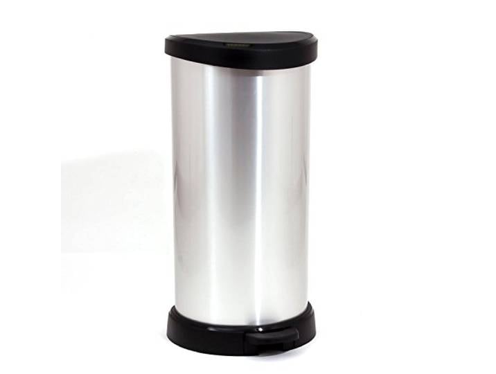Curver Poubelle à pédale 40L Aspect métal 29\,8x34\,9x69\,7 cm Métal