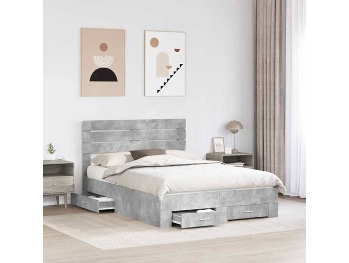 PROMOTION Lit 2 personnes Cadre de Lit double - pour Adulte - avec tiroir avec tête de lit Bois d'ingénierie 590085