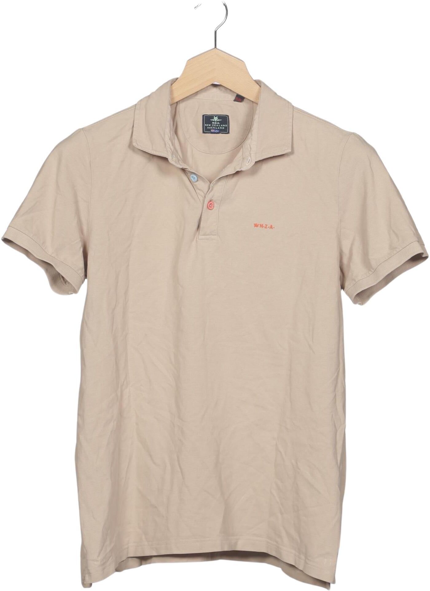 NZA NEW Zealand Auckland Herren Poloshirt, Beige, Gr. XL, Baumwolle - Second Hand
