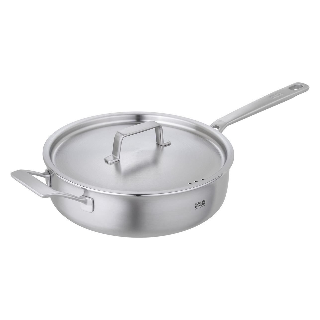 Kuhn Rikon Culinary Fiveply Schmorpfanne (Bräter + Schmortopf, Edelstahl, 28 x 11 cm) (37884)
