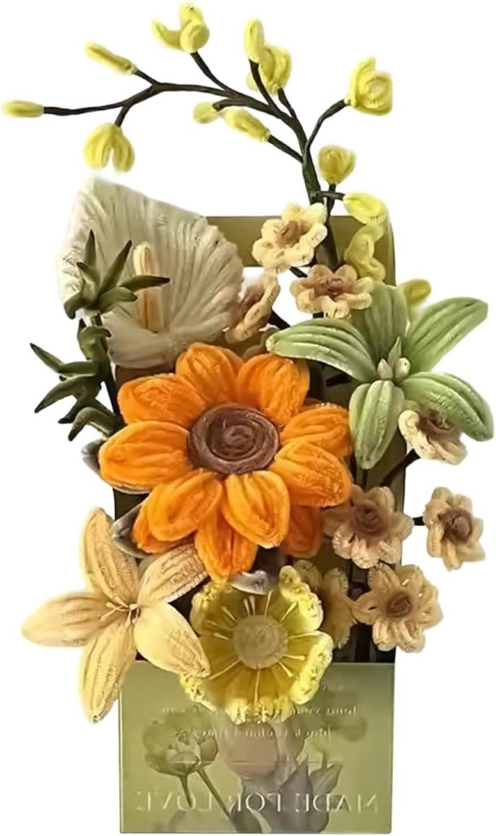 Knutselset Bloemen Zonnebloem met Chenille Stengels - 20 cm